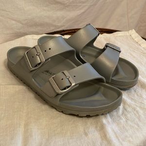 Birkenstock Eva Silver Slide Sandals Size 38